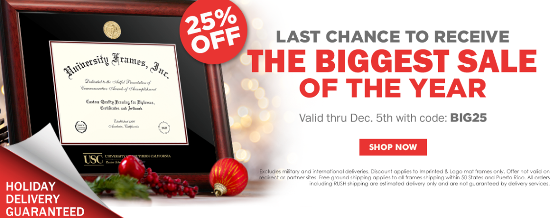 The Biggest Sale Of The Year : 25% OFF + Holiday Delivery Guaranteed 
