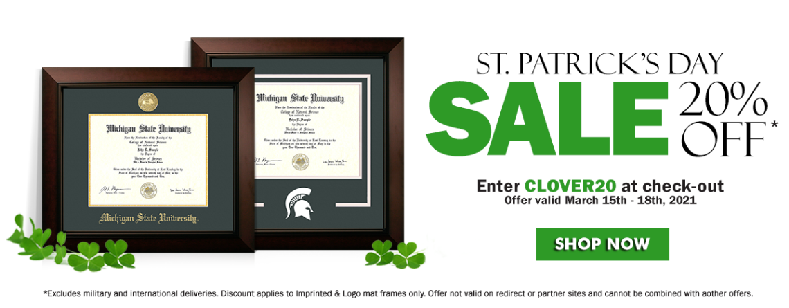 Shop at University Frames This St. Patrick’s Day!