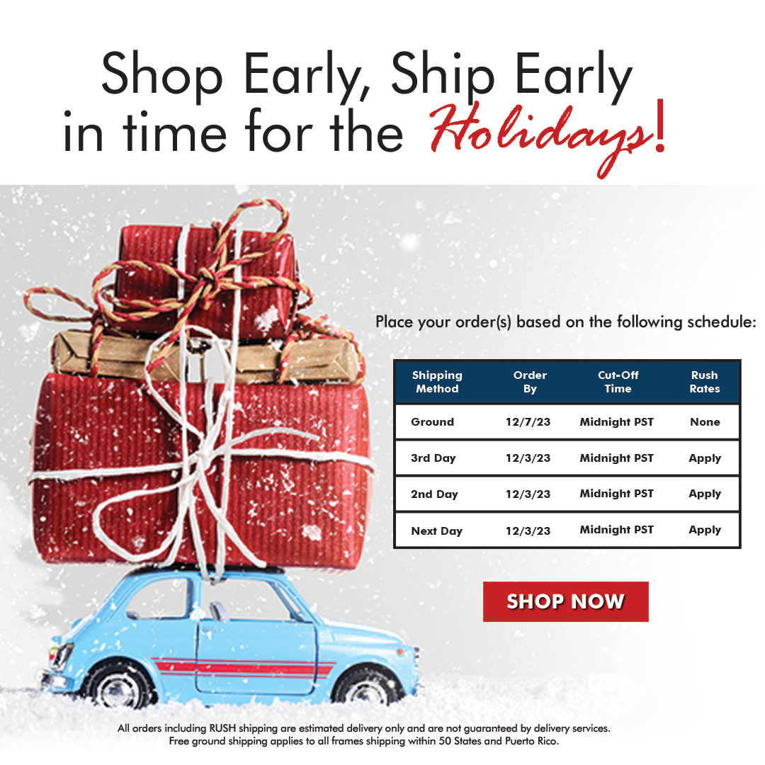 Holiday Shipping Schedule