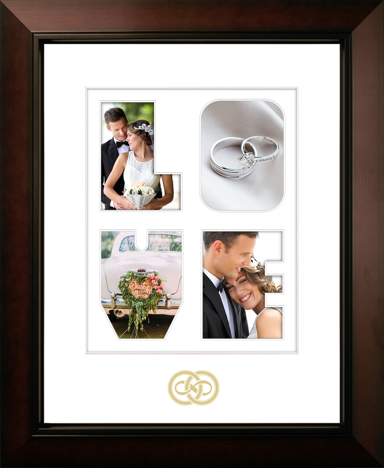 LOVE Snapshots Wedding Frame with Gold Foil