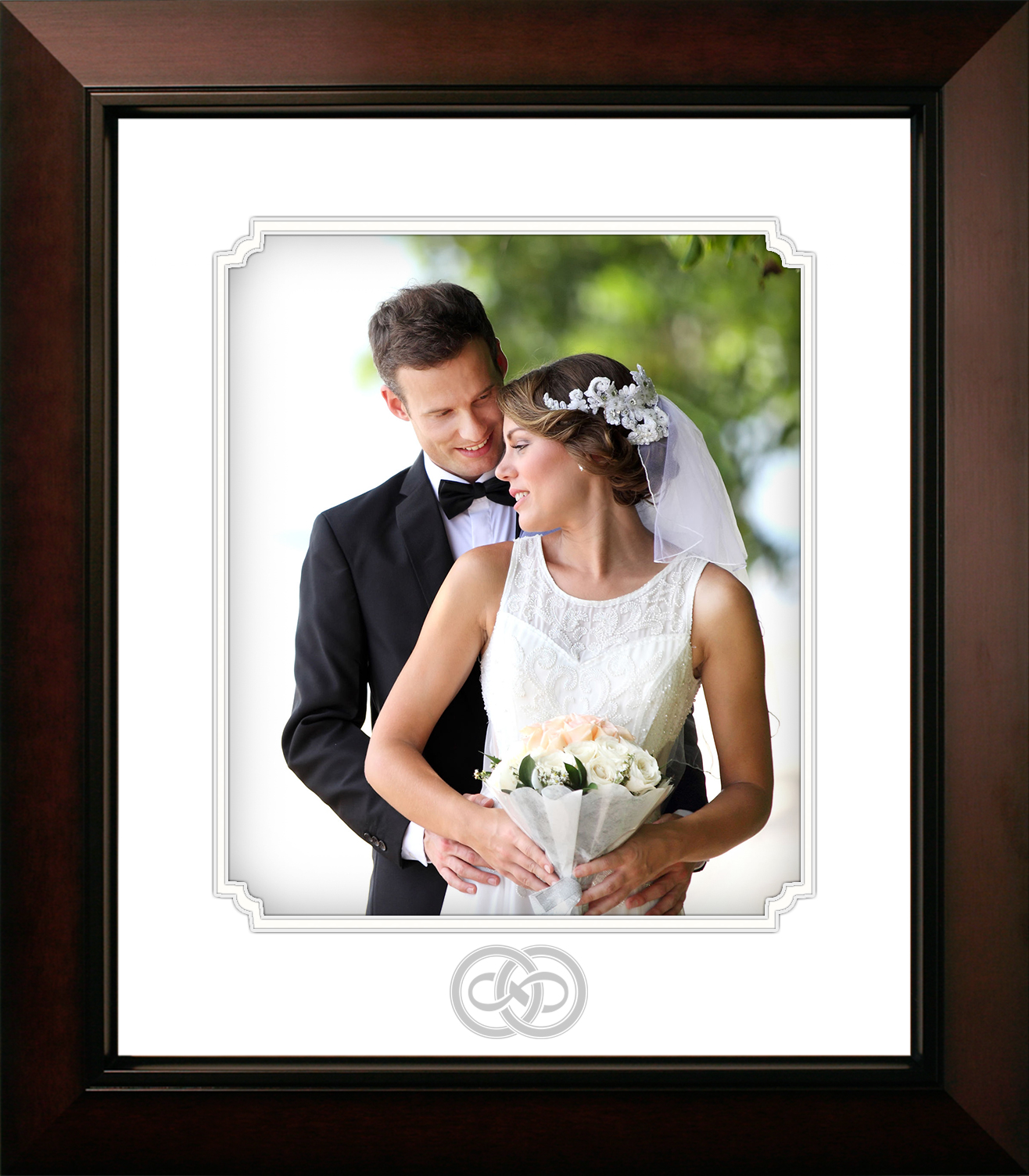 Portrait Wedding Frame with Silver Foil
