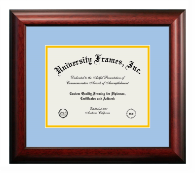 8 x 10 Document Frame Unimprinted Matboard Satin Mahogany