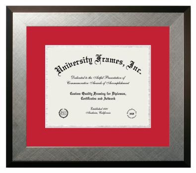 6 x 8 Document Frame Unimprinted Matboard Honor Silver with Red & Silver