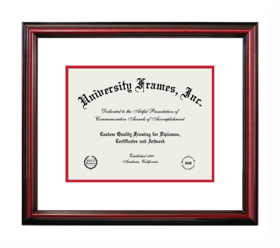 8 x 10 Document Frame Unimprinted Matboard Petite Cherry with White & Red