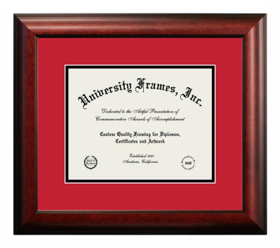 6 x 8 Document Frame Unimprinted Matboard Satin Mahogany