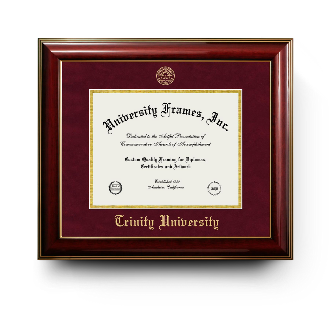 Classic Mahogany with Gold Trim Diploma Frame