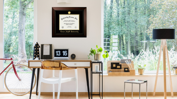 Diploma frame hang on wall