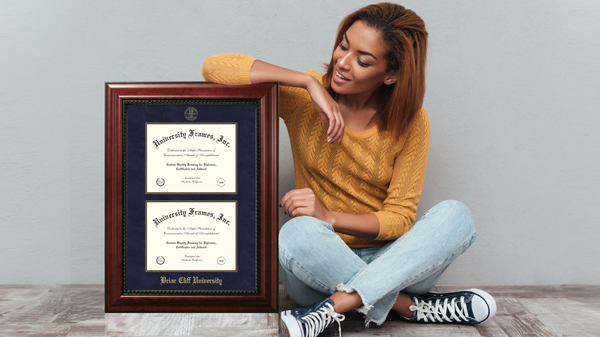 Girl With Her Briar Cliff University Diploma Frame