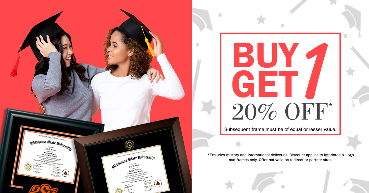 Buy One and Get 20% Off on Your Second Diploma Frame Purchase