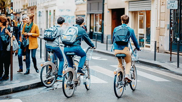 Three Boy Riding Bicycle