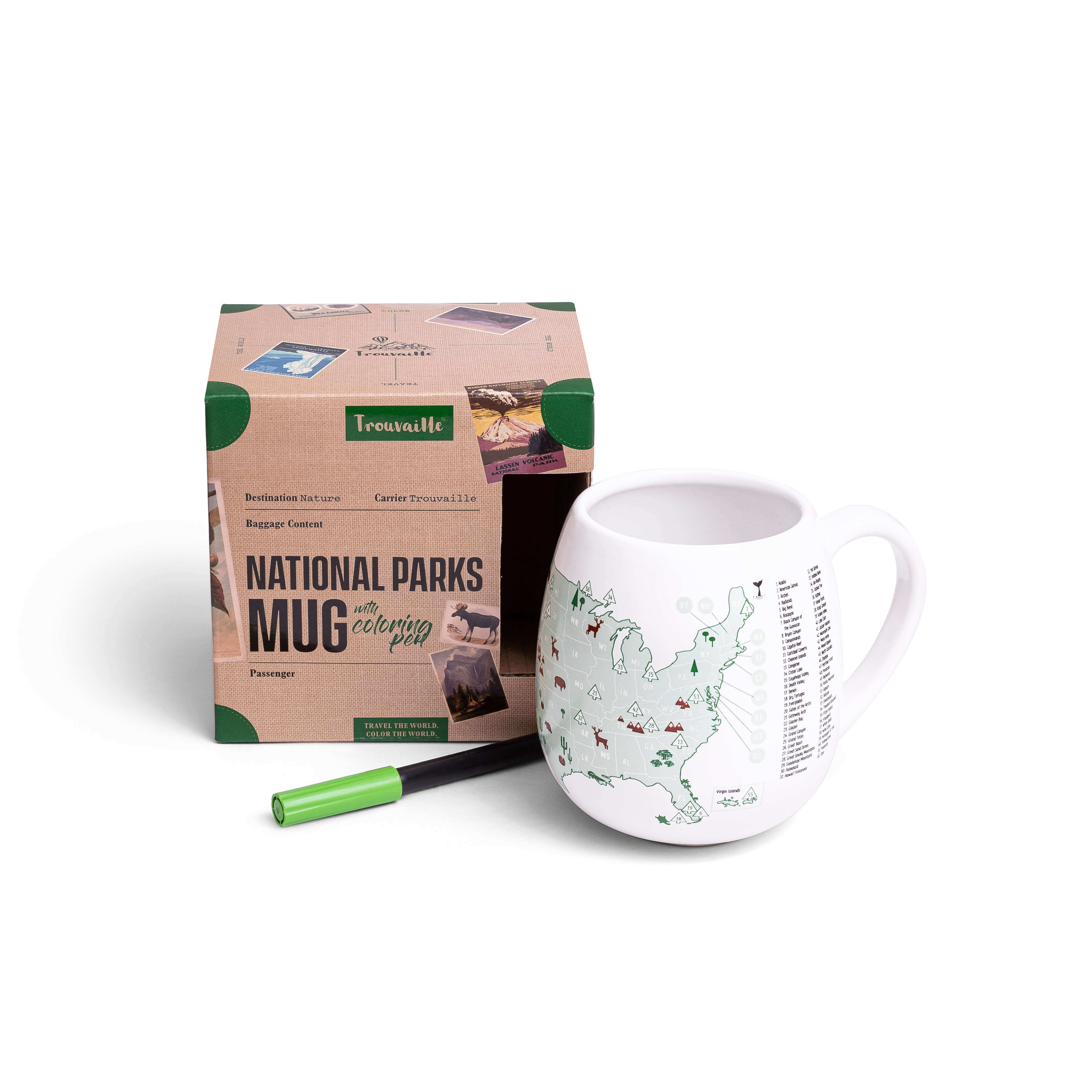 National Parks Color Map Mug