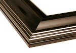 Boston University School of Medicine Double Opening with Campus Image (Stacked) Frame in Classic Ebony with Silver Trim with Black & Silver Mats for document: 8 1/2"h x 11"w  