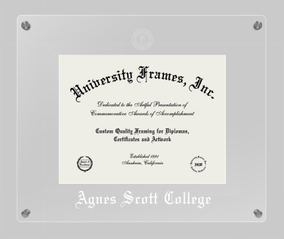 Agnes Scott College Lucent Clear-over-Clear Frame in Lucent Clear Moulding with Lucent Clear Mat for DOCUMENT: 8 1/2"H X 11"W  
