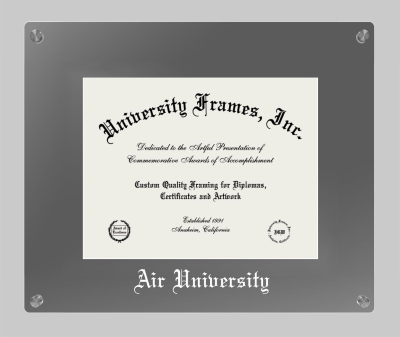 Air University Lucent Clear-over-Smoke Frame in Lucent Smoke Moulding with Lucent Smoke Mat for DOCUMENT: 8 1/2"H X 11"W  