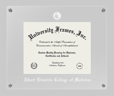 Albert Einstein College of Medicine Lucent Clear-over-Clear Frame in Lucent Clear Moulding with Lucent Clear Mat for document: 8 1/2"h x 11"w  