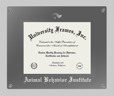 Animal Behavior Institute Lucent Clear-over-Smoke Frame in Lucent Smoke Moulding with Lucent Smoke Mat for document: 8 1/2"h x 11"w  