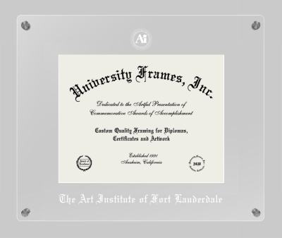 Art Institute of Fort Lauderdale Lucent Clear-over-Clear Frame in Lucent Clear Moulding with Lucent Clear Mat for document: 8 1/2"h x 11"w  