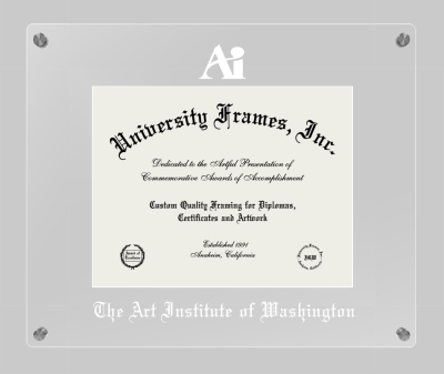 Art Institute of Washington Lucent Clear-over-Clear Frame in Lucent Clear Moulding with Lucent Clear Mat for DOCUMENT: 8 1/2"H X 11"W  