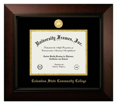 Diploma Frame in Legacy Black Cherry with Black & Gold Mats for DOCUMENT: 7"H X 9"W  