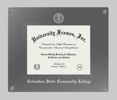 Columbus State Community College Lucent Clear-over-Smoke Frame in Lucent Smoke Moulding with Lucent Smoke Mat for DOCUMENT: 7"H X 9"W  