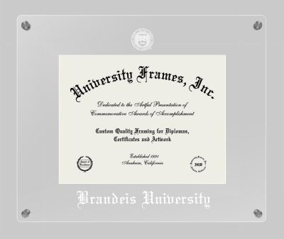 Brandeis University Lucent Clear-over-Clear Frame in Lucent Clear Moulding with Lucent Clear Mat for document: 8 1/2"h x 11"w  