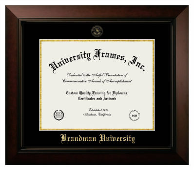 Diploma Frame in Legacy Black Cherry with Black & Gold Mats for DOCUMENT: 11"H X 14"W  