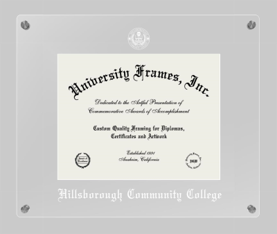 Hillsborough Community College Lucent Clear-over-Clear Frame in Lucent Clear Moulding with Lucent Clear Mat for document: 8 1/2"h x 11"w  