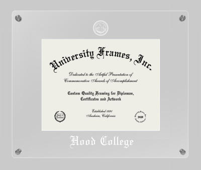 Hood College Lucent Clear-over-Clear Frame in Lucent Clear Moulding with Lucent Clear Mat for document: 8 1/2"h x 11"w  