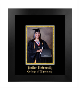 Butler University College of Pharmacy 5 x 7 Portrait Frame in Manhattan Black with Black & Gold Mats