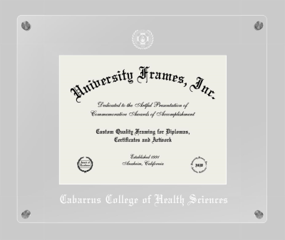 Cabarrus College of Health Sciences Lucent Clear-over-Clear Frame in Lucent Clear Moulding with Lucent Clear Mat for document: 8 1/2"h x 11"w  
