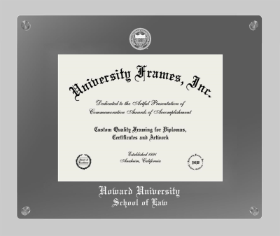 Howard University School of Law Lucent Clear-over-Smoke Frame in Lucent Smoke Moulding with Lucent Smoke Mat for document: 8 1/2"h x 11"w  