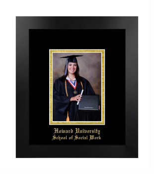 Howard University School of Social Work 5 x 7 Portrait Frame in Manhattan Black with Black & Gold Mats