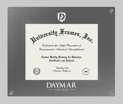 Daymar College Lucent Clear-over-Smoke Frame in Lucent Smoke Moulding with Lucent Smoke Mat for document: 8 1/2"h x 11"w  