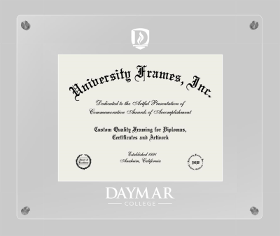 Daymar College Lucent Clear-over-Clear Frame in Lucent Clear Moulding with Lucent Clear Mat for document: 8 1/2"h x 11"w  