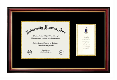 California State Polytechnic University Pomona College of Science Diploma with Announcement Frame in Petite Mahogany with Gold Trim with Black & Gold Mats for document: 8 1/2"h x 11"w  , diploma: 7"h x 4"w  