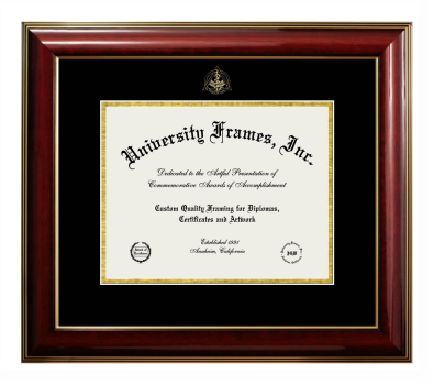 Dentistry Certificate (seal only) Diploma Frame in Classic Mahogany with Gold Trim with Black & Gold Mats for DOCUMENT: 8 1/2"H X 11"W  