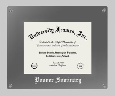 Denver Seminary Lucent Clear-over-Smoke Frame in Lucent Smoke Moulding with Lucent Smoke Mat for document: 8 1/2"h x 11"w  