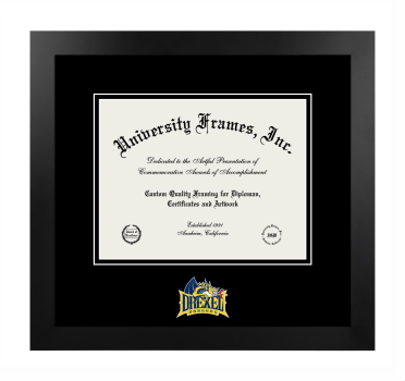 Drexel University College of Medicine Logo Mat Frame in Manhattan Black with  Mat for document: 8 1/2"h x 11"w  