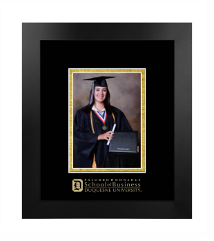 Duquesne University Palumbo Donahue School of Business 5 x 7 Portrait Frame in Manhattan Black with Black & Gold Mats