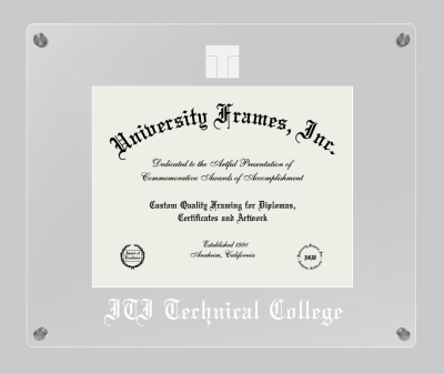 ITI Technical College Lucent Clear-over-Clear Frame in Lucent Clear Moulding with Lucent Clear Mat for DOCUMENT: 8 1/2"H X 11"W  