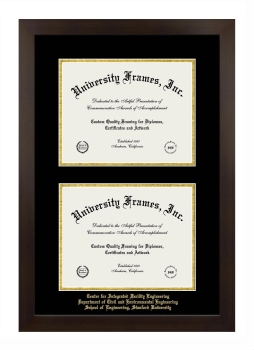Center for Integrated Facility Engineering Department of Civil and Environmental Engineering School of Engineering, Stanford University Double Degree (Stacked) Frame in Manhattan Espresso with Black & Gold Mats for document: 8 1/2"h x 11"w  , document: 8 1/2"h x 11"w  