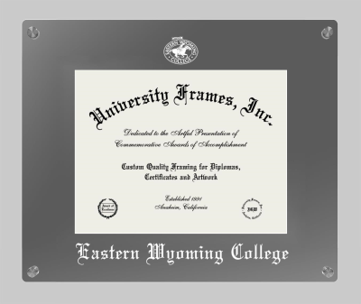 Eastern Wyoming College Lucent Clear-over-Smoke Frame in Lucent Smoke Moulding with Lucent Smoke Mat for document: 8 1/2"h x 11"w  