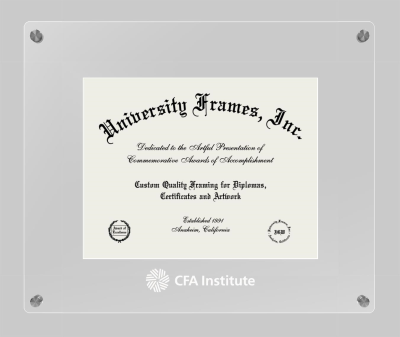 CFA Institute Lucent Clear-over-Clear Frame in Lucent Clear Moulding with Lucent Clear Mat for DOCUMENT: 8 1/2"H X 11"W  