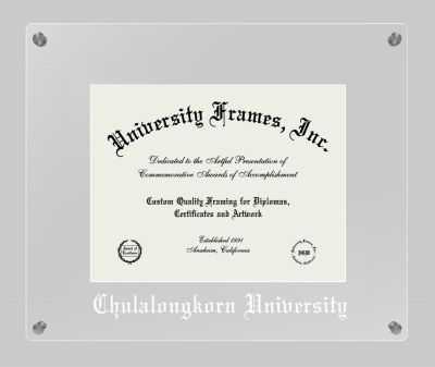 Chulalongkorn University Lucent Clear-over-Clear Frame in Lucent Clear Moulding with Lucent Clear Mat for document: 8 1/2"h x 11"w  