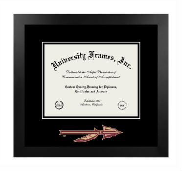 Florida State University College of Human Sciences Logo Mat Frame in Manhattan Black with  Mat for document: 8 1/2"h x 11"w  