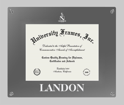 Landon Lucent Clear-over-Smoke Frame in Lucent Smoke Moulding with Lucent Smoke Mat for document: 8 1/2"h x 11"w  