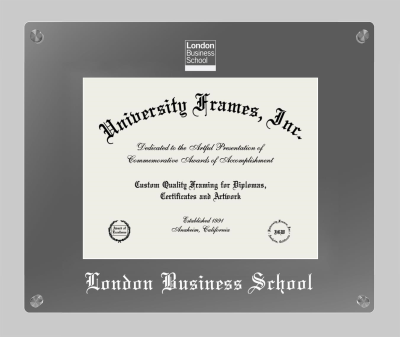 London Business School Lucent Clear-over-Smoke Frame in Lucent Smoke Moulding with Lucent Smoke Mat for document: 8 1/2"h x 11"w  