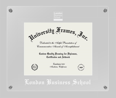 London Business School Lucent Clear-over-Clear Frame in Lucent Clear Moulding with Lucent Clear Mat for document: 8 1/2"h x 11"w  