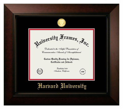 Harvard University Harvard University Diploma Frame in Legacy Black Cherry with Black & Red Mats for  14"H X 11"W  