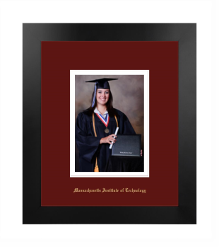 Massachusetts Institute of Technology 5 x 7 Portrait Frame in Manhattan Black with Black & Gold Mats